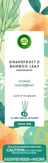 AIR WICK® Reed Diffuser - Grapefruit & Bamboo Leaf (Liquid Free) (Discontinued)
